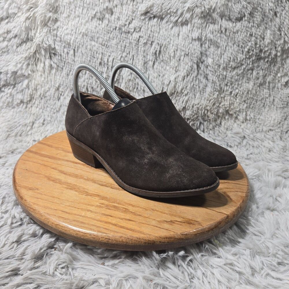 Lucky Brand Womens Brown Leather Side Zip Ankle Bootie Size 8.5M EU 38.5 Comfy